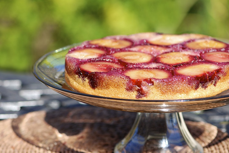 Plum and Blueberry Upside Down Cake