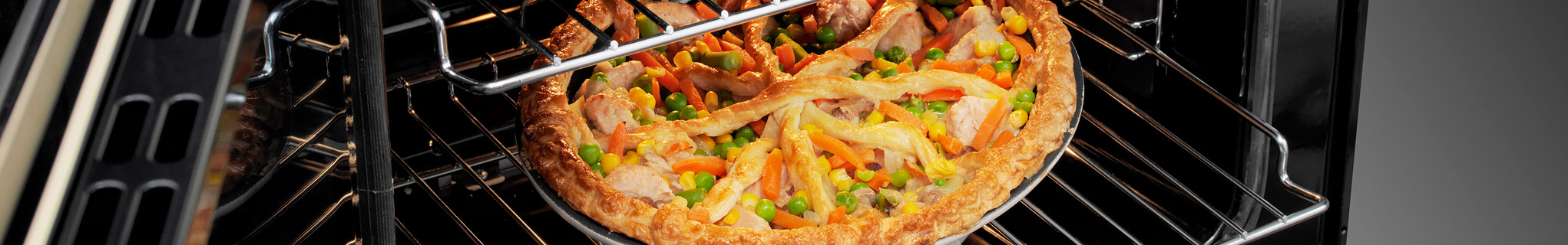 Lattice topped chicken and vegetable pie