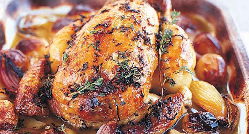 Summer Roast Chicken with Lemon and Thyme