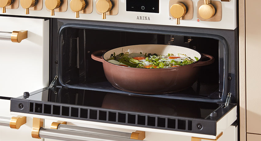 The slow cook compartment available on Rangemaster Arina 110 models