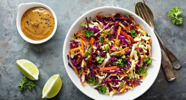 crunchy slaw and peanut butter dressing