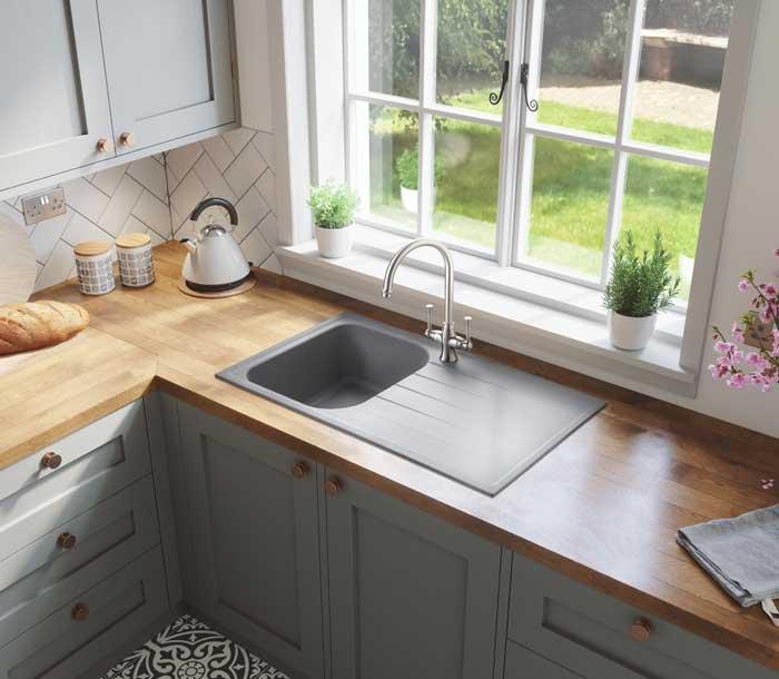 Amethyst granite sink