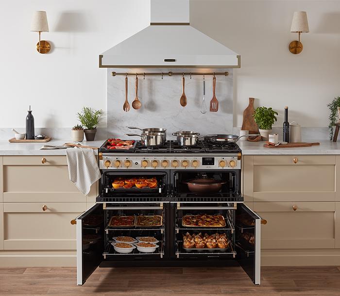 Rangemaster Arina with all doors open 
