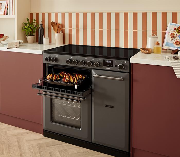 Rangemaster Aura with open grill compartment 